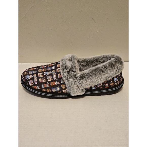 Bobs Skechers Too Cozy Snuggle Rovers Dogs Gray Womens 8.5 Memory Foam Slippers - Picture 4 of 9